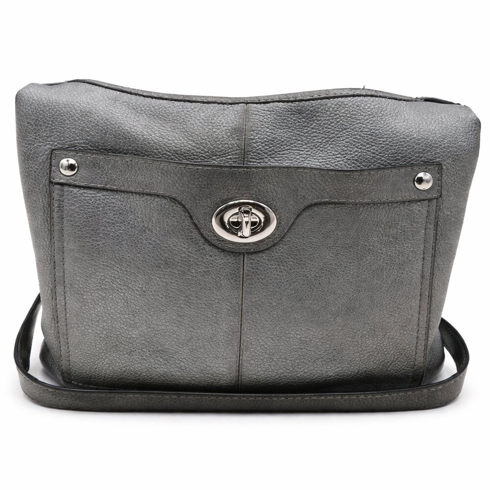 Coach Penelope Slim Crossbody Shoulder Bag Metallic Gray Leather H1168-F16533 - Picture 2 of 11